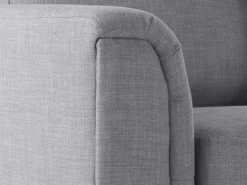 Left Hand Fabric Corner Sofa With Ottoman Light Grey Oslo