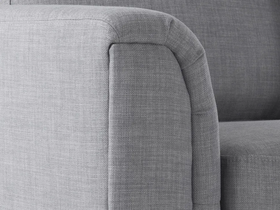 Left Hand Fabric Corner Sofa With Ottoman Light Grey Oslo