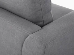 Left Hand Fabric Corner Sofa With Ottoman Light Grey Oslo