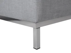 Left Hand Fabric Corner Sofa With Ottoman Light Grey Oslo