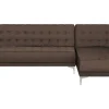 Left Hand Fabric Corner Sofa Dark Brown Aberdeen