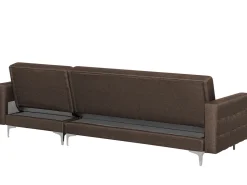 Left Hand Fabric Corner Sofa Dark Brown Aberdeen