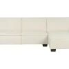Left Hand Fabric Corner Sofa Bed Beige Romedal