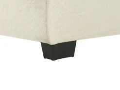 Left Hand Fabric Corner Sofa Bed Beige Romedal