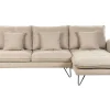 Left Hand Fabric Corner Sofa Beige Sersan