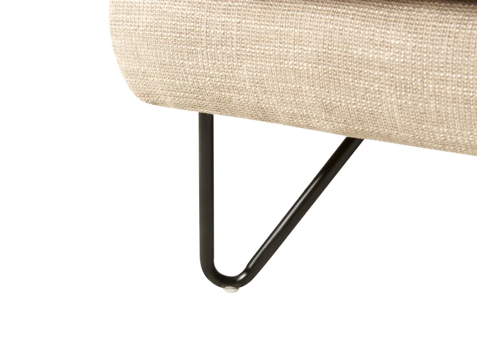 Left Hand Fabric Corner Sofa Beige Sersan