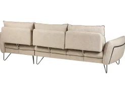 Left Hand Fabric Corner Sofa Beige Sersan
