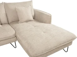 Left Hand Fabric Corner Sofa Beige Sersan