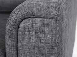 Left Hand Fabric Corner Sofa With Ottoman Grey Oslo