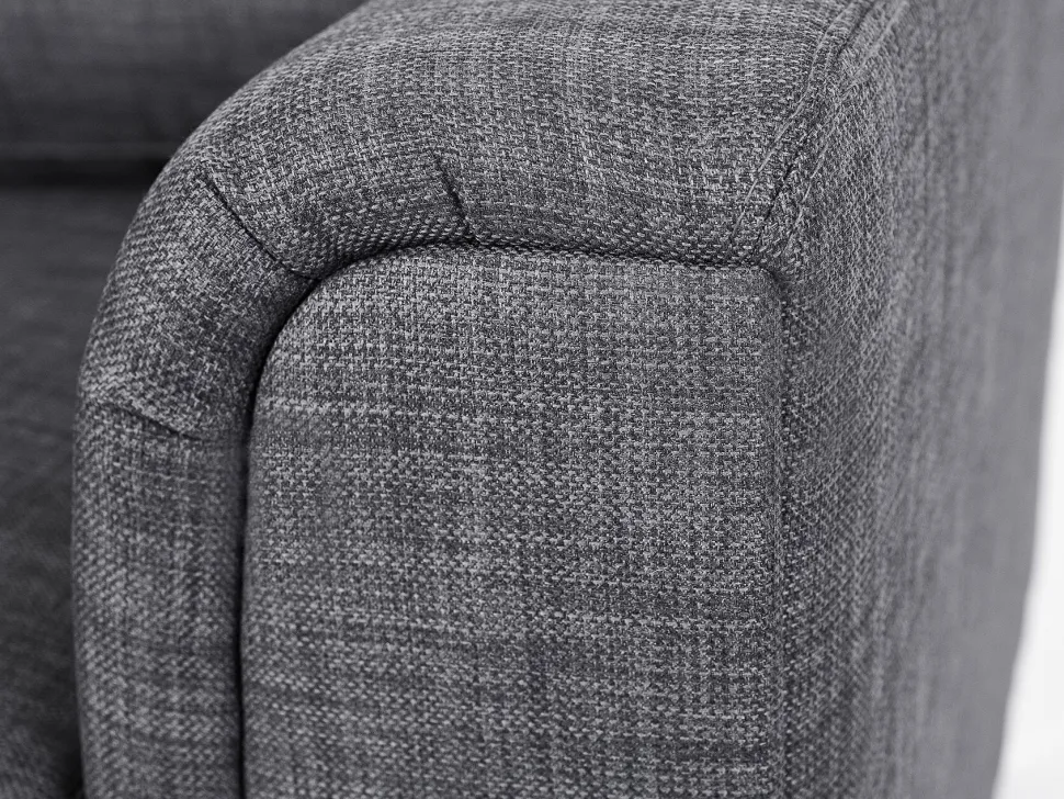 Left Hand Fabric Corner Sofa With Ottoman Grey Oslo