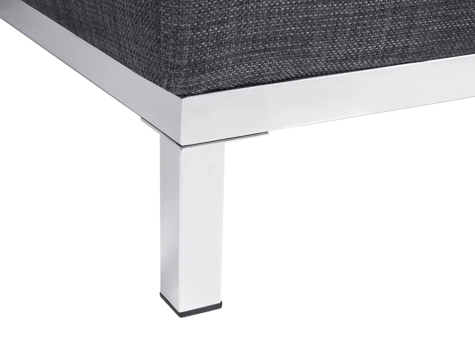 Left Hand Fabric Corner Sofa With Ottoman Grey Oslo