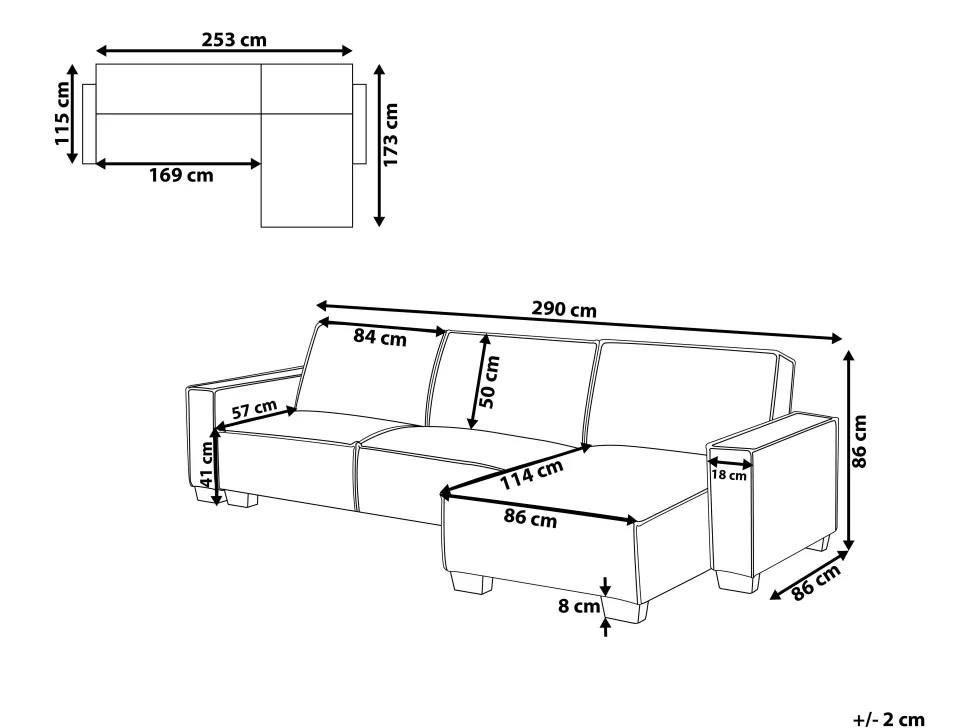 Left Hand Fabric Corner Sofa Bed Light Grey Romedal