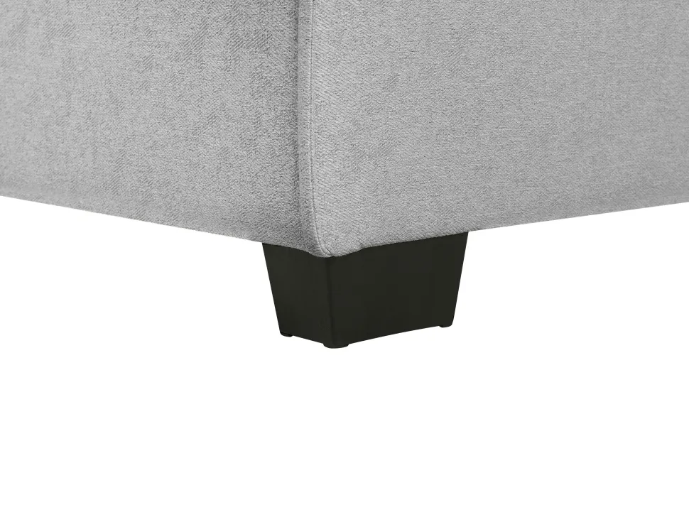 Left Hand Fabric Corner Sofa Bed Light Grey Romedal