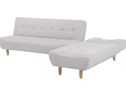 Left Hand Fabric Corner Sofa Bed Light Grey Alsten