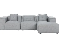 Left Hand Fabric Corner Sofa Grey Dolva