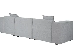 Left Hand Fabric Corner Sofa Grey Dolva
