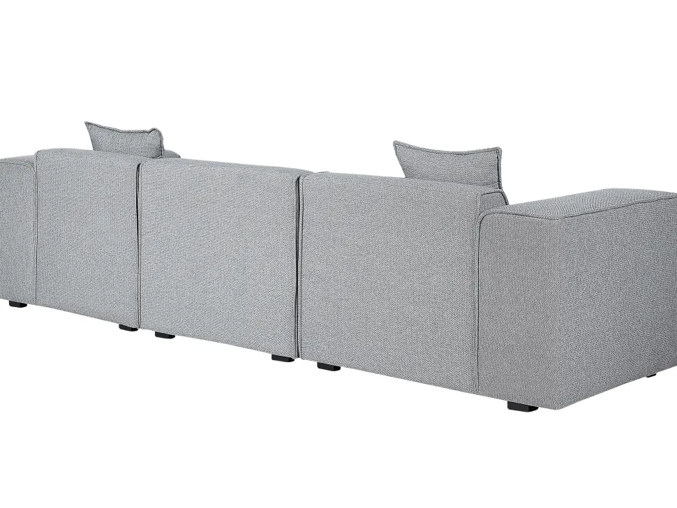 Left Hand Fabric Corner Sofa Grey Dolva