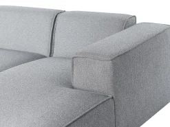 Left Hand Fabric Corner Sofa Grey Dolva