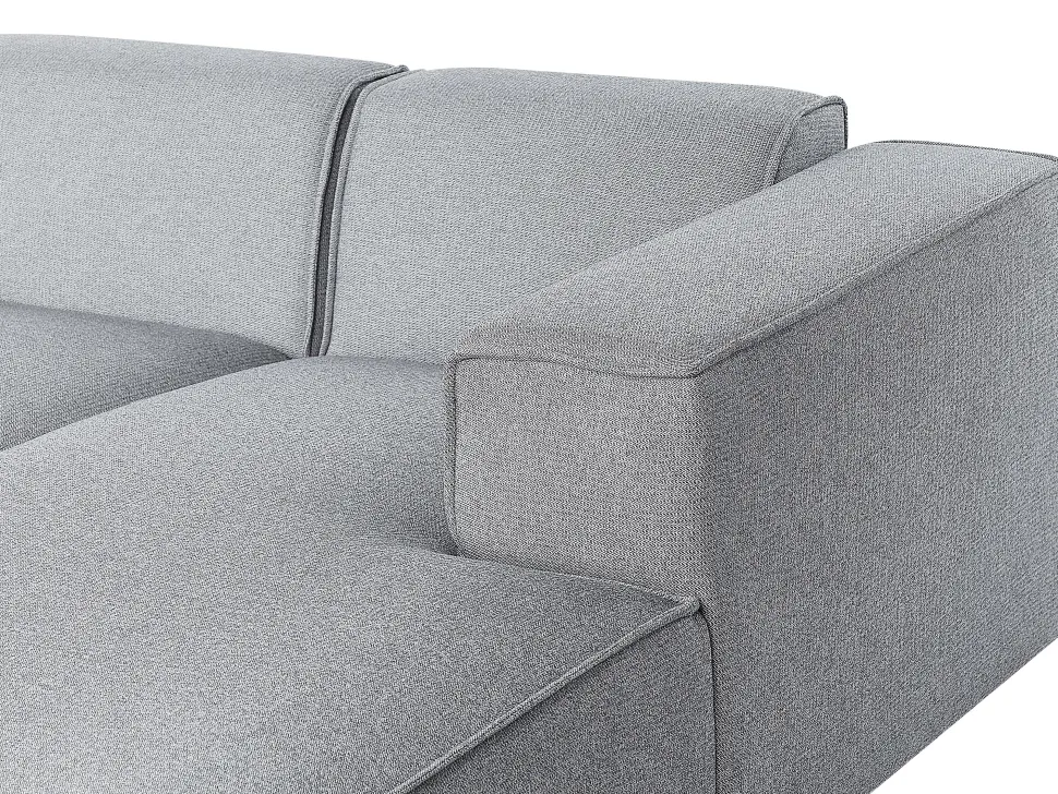 Left Hand Fabric Corner Sofa Grey Dolva