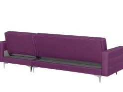 Left Hand Fabric Corner Sofa Purple Aberdeen