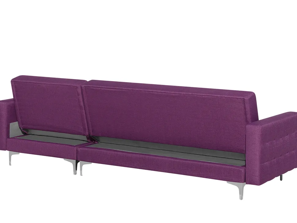 Left Hand Fabric Corner Sofa Purple Aberdeen