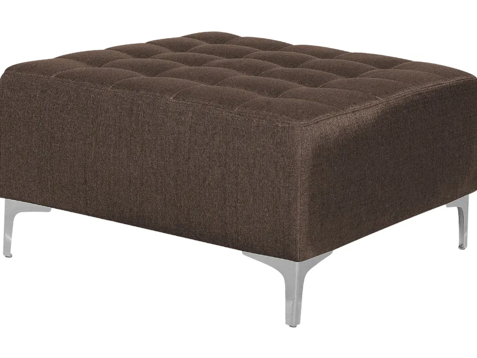 Left Hand Fabric Corner Sofa With Ottoman Brown Aberdeen
