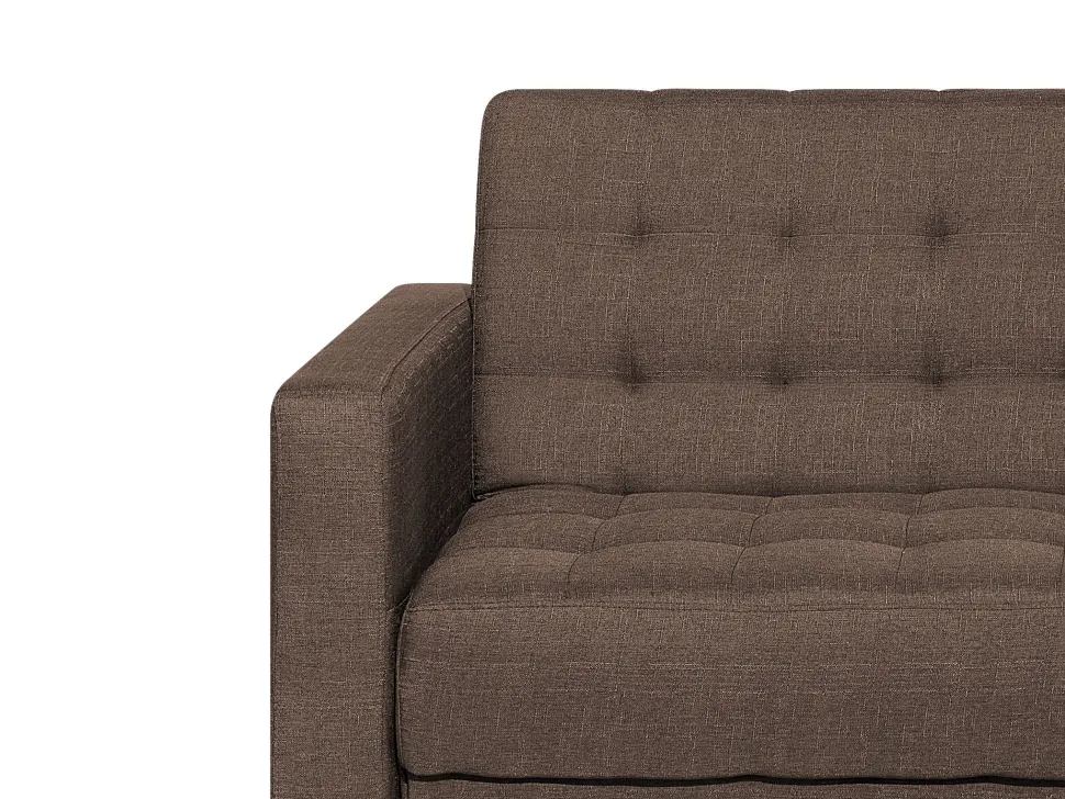 Left Hand Fabric Corner Sofa With Ottoman Brown Aberdeen
