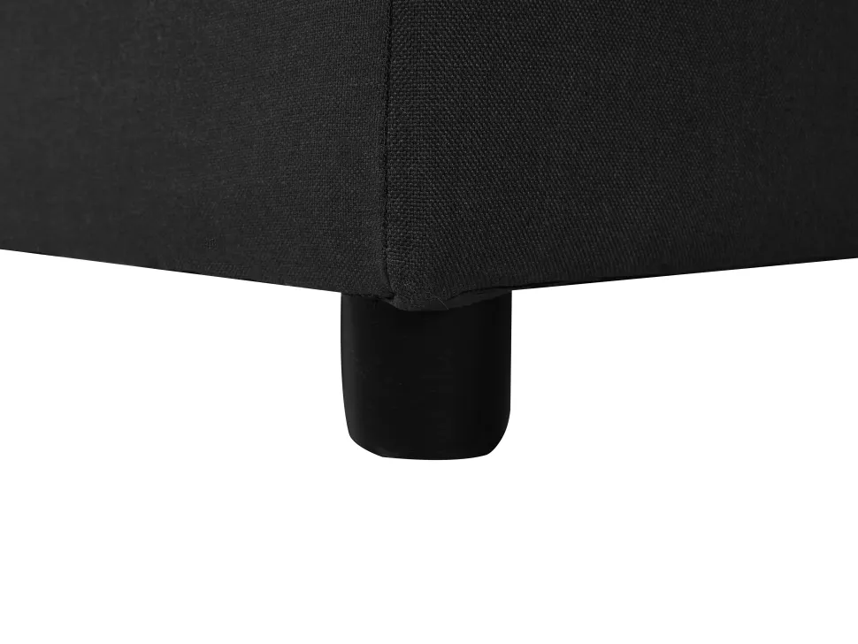 Left Hand Fabric Corner Sofa Bed With Storage Black Nesna