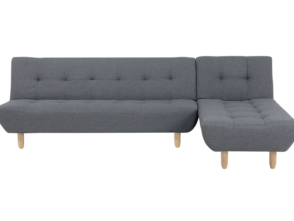 Left Hand Fabric Corner Sofa Bed Grey Alsten