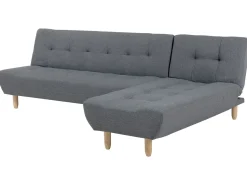 Left Hand Fabric Corner Sofa Bed Grey Alsten