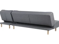 Left Hand Fabric Corner Sofa Bed Grey Alsten