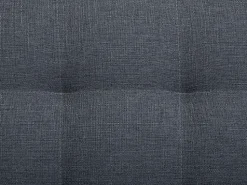 Left Hand Fabric Corner Sofa With Ottoman Dark Grey Aberdeen