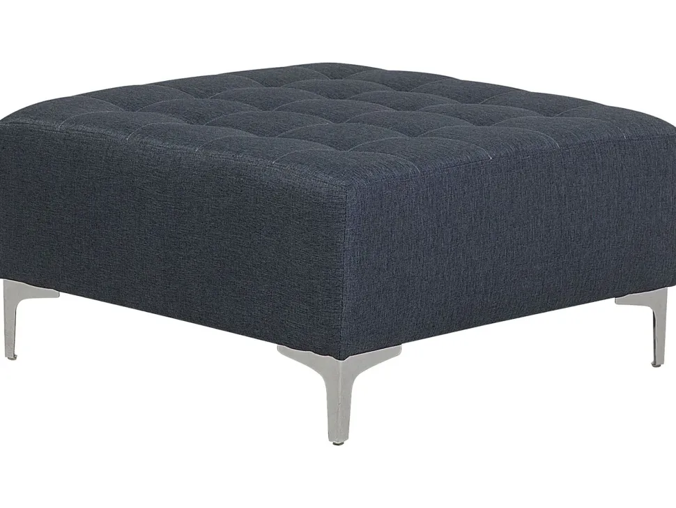Left Hand Fabric Corner Sofa With Ottoman Dark Grey Aberdeen
