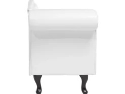 Left Hand Faux Leather Chaise Lounge White Lattes