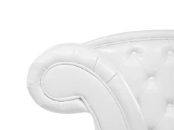 Left Hand Faux Leather Chaise Lounge White Lattes