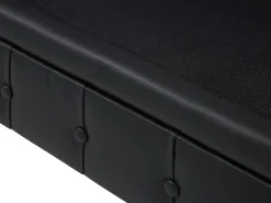 Left Hand Faux Leather Corner Sofa Black Chesterfield