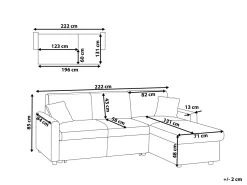 Left Hand Faux Leather Corner Sofa Bed With Storage Dark Brown Ogna