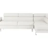 Left Hand Faux Leather Corner Sofa White Norrea