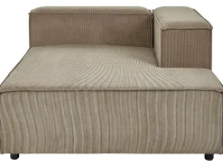 Left Hand Jumbo Cord Chaise Lounge Brown Aprica
