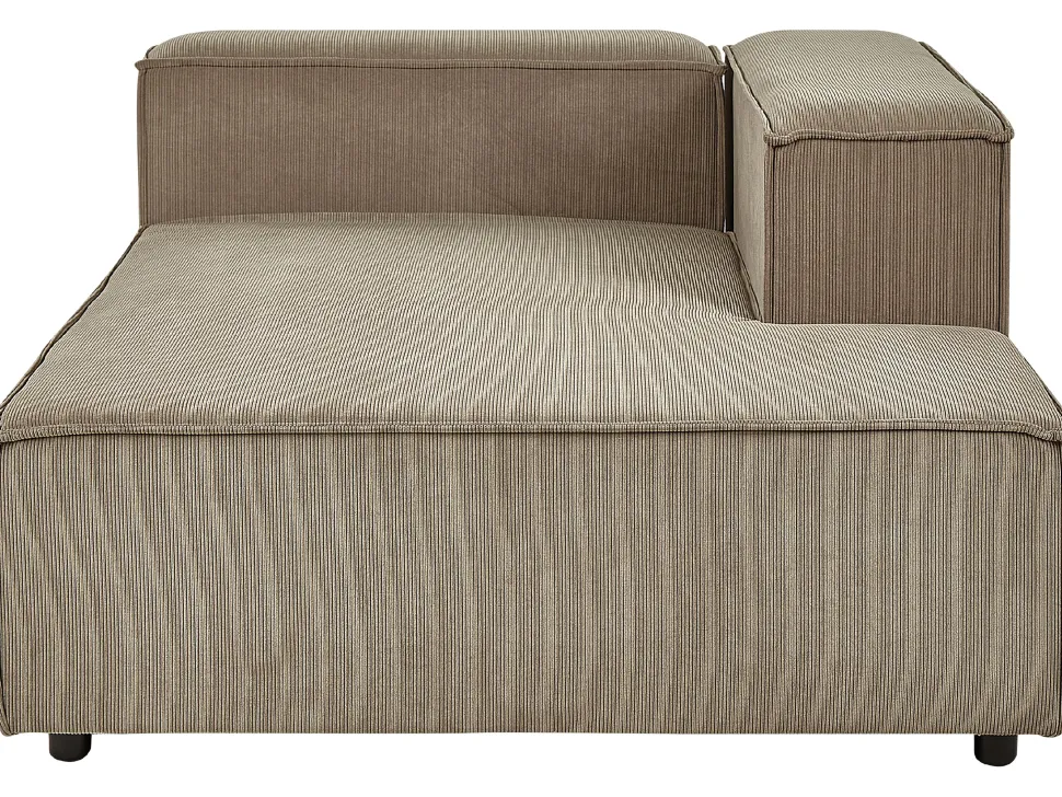 Left Hand Jumbo Cord Chaise Lounge Brown Aprica