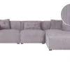 Left Hand Jumbo Cord Corner Sofa Grey Dolva