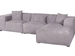 Left Hand Jumbo Cord Corner Sofa Grey Dolva