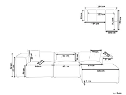 Left Hand Jumbo Cord Corner Sofa Off-White Dolva