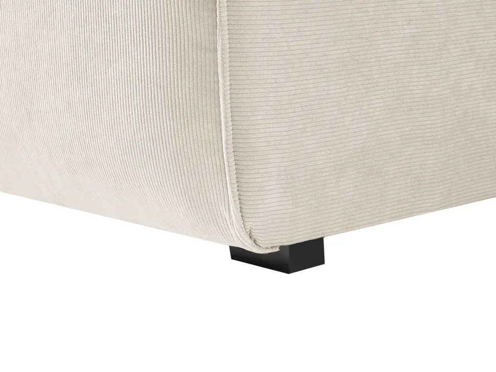 Left Hand Jumbo Cord Corner Sofa Off-White Dolva