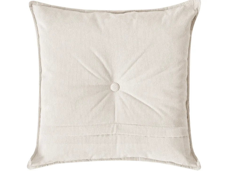Left Hand Jumbo Cord Corner Sofa Off-White Dolva