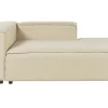 Left Hand Linen Chaise Lounge Beige Aprica