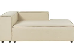 Left Hand Linen Chaise Lounge Beige Aprica