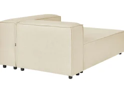 Left Hand Linen Chaise Lounge Beige Aprica