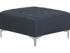 Left Hand Modular Fabric Sofa With Ottoman Dark Grey Aberdeen