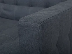 Left Hand Modular Fabric Sofa With Ottoman Dark Grey Aberdeen